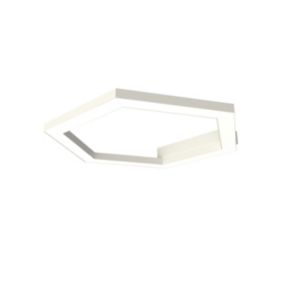 LUMICOM - ESAGONO 1X Plafonnier, STRIP LED, 22W/m, 3000K, métal, blanc brillant, D.40cm