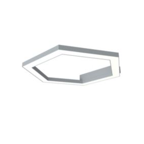 LUMICOM - ESAGONO 1X Plafonnier, STRIP LED, 22W/m, 3000K, métal, gris, D.40cm