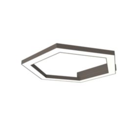 LUMICOM - ESAGONO 1X Plafonnier, STRIP LED, 22W/m, 3000K, métal, gris tourterelle brillant, D.40cm