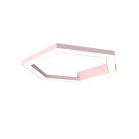 LUMICOM - ESAGONO 1X Plafonnier, STRIP LED, 22W/m, 3000K, métal, rose, D.40cm