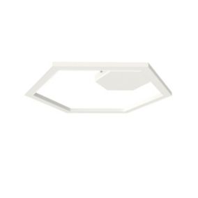 LUMICOM - ESAGONO 1X Plafonnier, STRIP LED, 34W/m, 3000K, métal, blanc, D.60cm