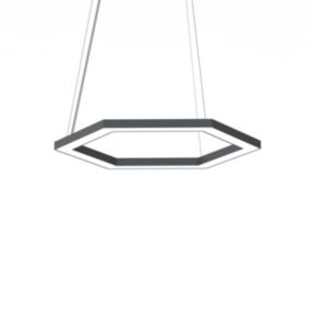 LUMICOM - ESAGONO 1X Suspension, STRIP LED, 22W/m, 3000K, métal, anthracite, D.40cm