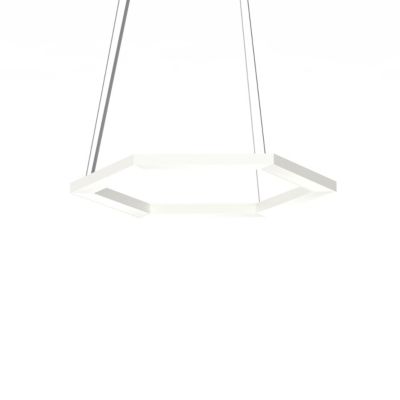 LUMICOM - ESAGONO 1X Suspension, STRIP LED, 22W/m, 3000K, métal, blanc, D.40cm