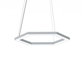 LUMICOM - ESAGONO 1X Suspension, STRIP LED, 22W/m, 3000K, métal, gris, D.40cm