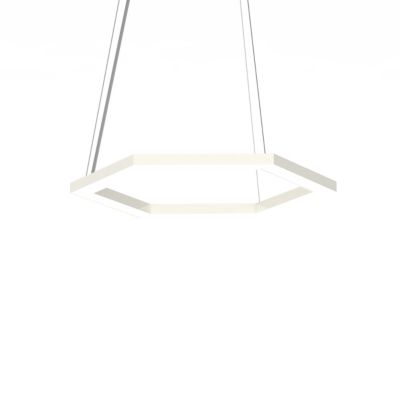 LUMICOM - ESAGONO 1X Suspension, STRIP LED, 22W/m, 4000K, métal, blanc brillant, D.40cm