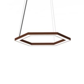 LUMICOM - ESAGONO 1X Suspension, STRIP LED, 22W/m, 4000K, métal, corten, D.40cm