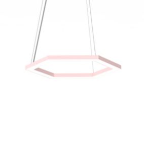 LUMICOM - ESAGONO 1X Suspension, STRIP LED, 22W/m, 4000K, métal, rose, D.40cm