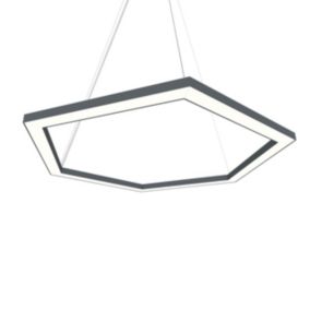 LUMICOM - ESAGONO 1X Suspension, STRIP LED, 34W/m, 3000K, métal, anthracite, D.60cm