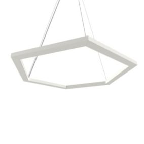 LUMICOM - ESAGONO 1X Suspension, STRIP LED, 34W/m, 3000K, métal, blanc, D.60cm