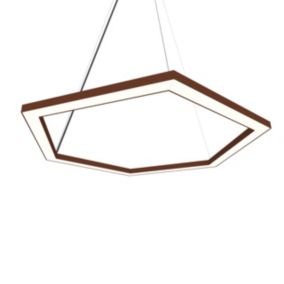 LUMICOM - ESAGONO 1X Suspension, STRIP LED, 34W/m, 3000K, métal, corten, D.60cm