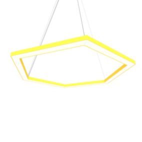 LUMICOM - ESAGONO 1X Suspension, STRIP LED, 34W/m, 3000K, métal, jaune, D.60cm