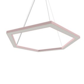 LUMICOM - ESAGONO 1X Suspension, STRIP LED, 34W/m, 3000K, métal, rose, D.60cm