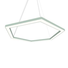 LUMICOM - ESAGONO 1X Suspension, STRIP LED, 34W/m, 3000K, métal, vert iceberg, D.60cm