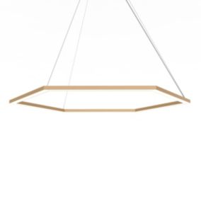 LUMICOM - ESAGONO 1X Suspension, STRIP LED, 52W/m, 3000K, métal, anodic gold, D.90cm