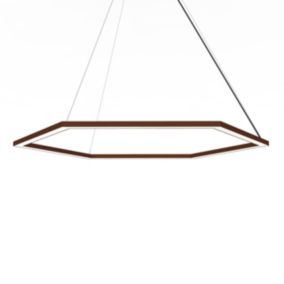 LUMICOM - ESAGONO 1X Suspension, STRIP LED, 52W/m, 3000K, métal, corten, D.90cm