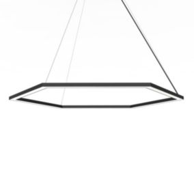 LUMICOM - ESAGONO 1X Suspension, STRIP LED, 52W/m, 4000K, métal, noir, D.90cm