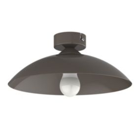 LUMICOM - FLASH Plafonnier, 1X E27, max 42W, métal, gris tourterelle brillant, D.30cm