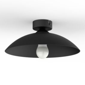 LUMICOM - FLASH Plafonnier, 1X E27, max 42W, métal, noir mat, D.30cm