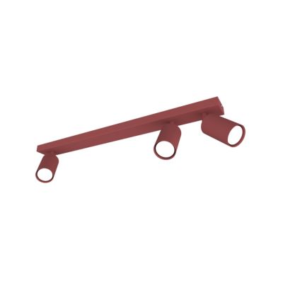 LUMICOM - FLECK Plafonnier, 3x GU10, max 33W, métal, rouge cowhide, D.6cm