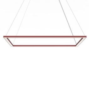 LUMICOM - FLOOR Suspension, STRIP LED, 58W/m, 4000K, métal, rouge cowhide, 60x90cm