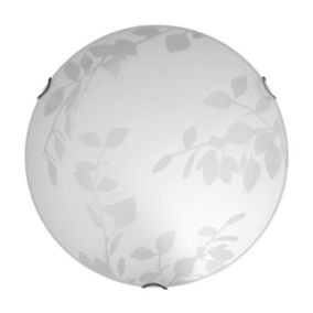 LUMICOM - FLOWER Plafonnier, 1X E27, max 42W, verre sérigraphié, D.30cm
