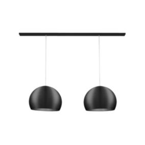 LUMICOM - FOCUS BINARIO Suspension, 2X E27, max 42W, métal, gris anthracite, L.70cm