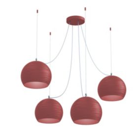 LUMICOM - FOCUS COMPO Suspension, 4X E27, max 42W, métal, rouge cowhide, D.25cm