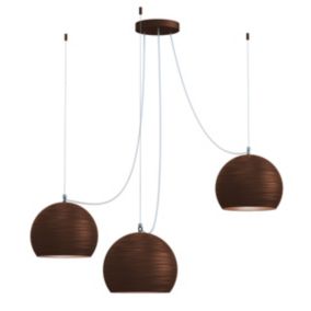 LUMICOM - FOCUS Suspension, 3X E27, max 42W, métal, marron corten, L.70cm