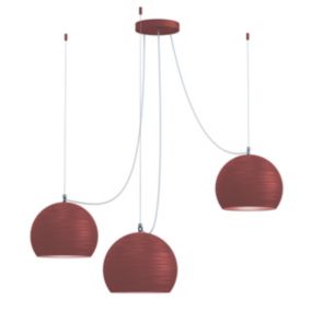 LUMICOM - FOCUS Suspension, 3X E27, max 42W, métal, rouge cowhide, L.70cm