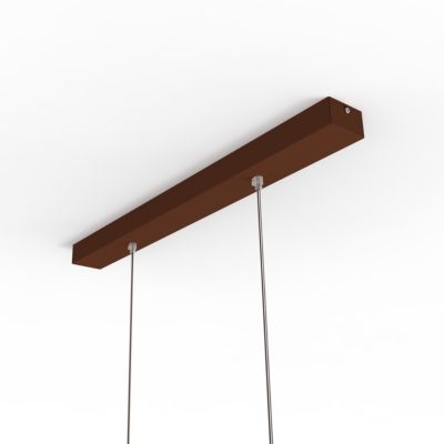 LUMICOM - FOCUS TRACK Suspension, 2X E27, max 42W, métal, marron corten, L.70cm
