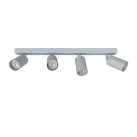 LUMICOM - FORM L Plafonnier, 4X GU10, max 33W, métal, gris, L.60cm