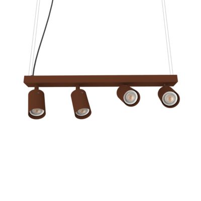 LUMICOM - FORM L Suspension, 4X GU10, max 33W, métal, marron corten, L.60cm