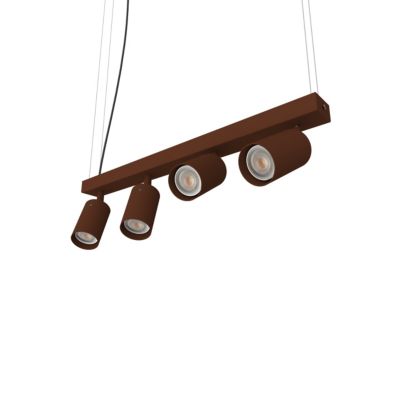 LUMICOM - FORM L Suspension, 4X GU10, max 33W, métal, marron corten, L.60cm