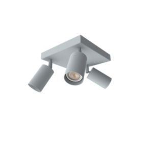 LUMICOM - FORM Q Plafonnier, 3X GU10, max 33W, métal, gris, 30x30cm