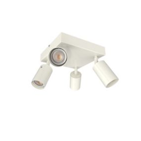 LUMICOM - FORM Q Plafonnier, 4X GU10, max 33W, métal, blanc brillant, 30x30cm