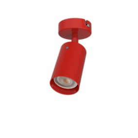 LUMICOM - FORM S Plafonnier, 1X GU10, max 33W, métal, rouge brillant, D.6cm