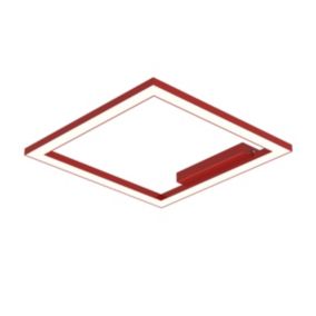 LUMICOM - FRAME Plafonnier, STRIP LED, 30W/m, 3000K, métal, rouge brillant, L40cm