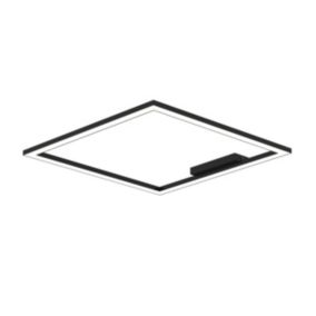 LUMICOM - FRAME Plafonnier, STRIP LED, 46W/m, 3000K, métal, noir brillant, L60cm