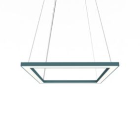 LUMICOM - FRAME Suspension, STRIP LED, 30W/m, 3000K, métal, bleu méditerranèen, L40cm