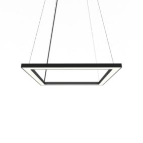 LUMICOM - FRAME Suspension, STRIP LED, 30W/m, 4000K, métal, noir brillant, L40cm