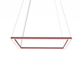 LUMICOM - FRAME Suspension, STRIP LED, 46W/m, 3000K, métal, rouge cowhide, L60cm