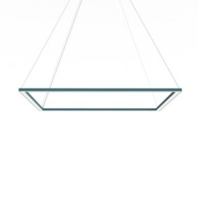 LUMICOM - FRAME Suspension, STRIP LED, 70W/m, 3000K, métal, bleu méditerranèen, L90cm