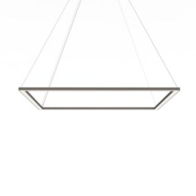 LUMICOM - FRAME Suspension, STRIP LED, 70W/m, 3000K, métal, gris tourterelle brillant, L90cm