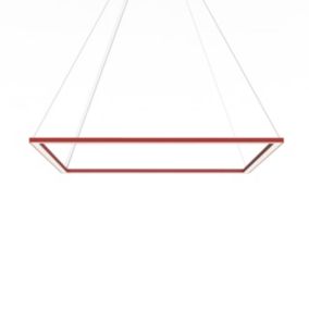 LUMICOM - FRAME Suspension, STRIP LED, 70W/m, 4000K, métal, rouge brillant, L90cm