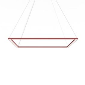 LUMICOM - FRAME Suspension, STRIP LED, 70W/m, 4000K, métal, rouge cowhide, L90cm