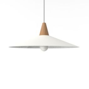 LUMICOM - FUNNEL Suspension, 1X E27, max 42W, métal, blanc/feuille argent, D.40cm