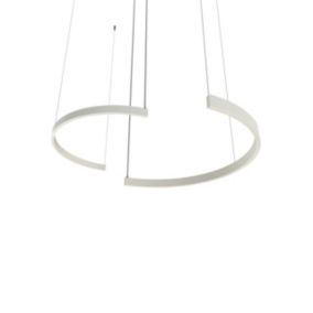 LUMICOM - HALF Suspension, STRIP LED, 34W/m, 3000K, métal, blanc brillant, d.62