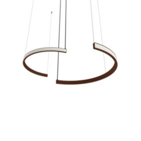 LUMICOM - HALF Suspension, STRIP LED, 34W/m, 3000K, métal, corten, d.62