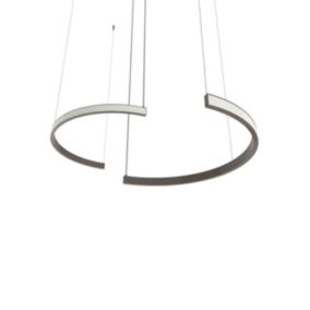 LUMICOM - HALF Suspension, STRIP LED, 34W/m, 3000K, métal, gris tourterelle brillant, d.62