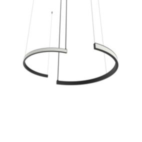 LUMICOM - HALF Suspension, STRIP LED, 34W/m, 3000K, métal, noir, d.62